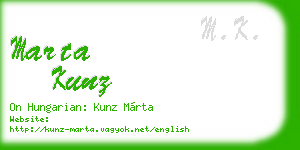 marta kunz business card