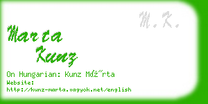 marta kunz business card